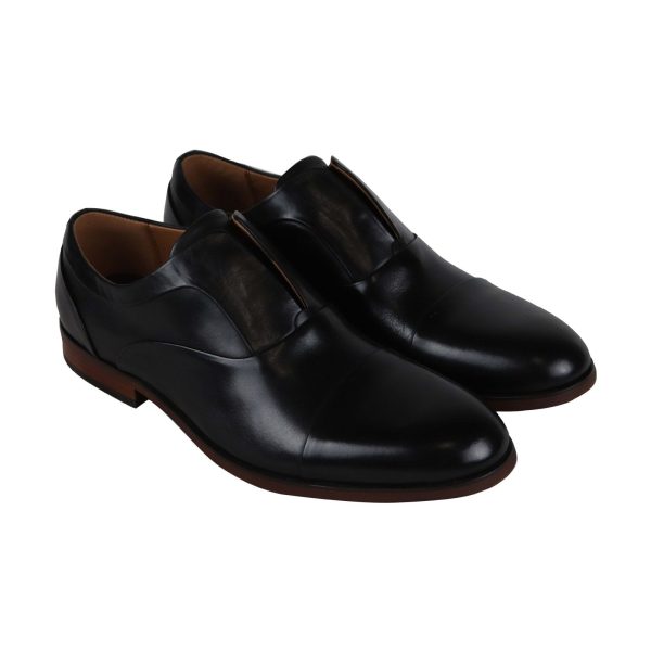 Steve Madden Scheme Mens Black Leather Slip On Casual Loafers Shoes Online Hot Sale