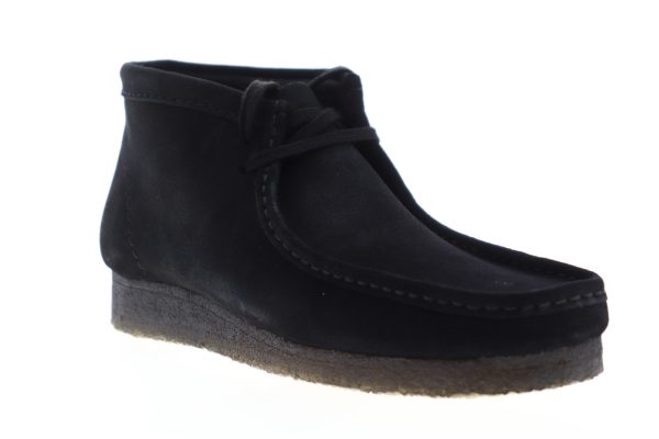 Clarks Wallabee Boot 26103669 Mens Black Suede Lace Up Chukkas Boots For Cheap - Image 2