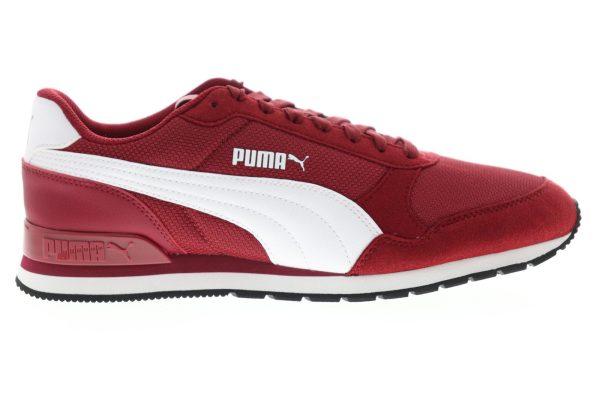 Puma ST Runner V2 Mesh 36681107 Mens Red Suede Low Top Lifestyle Sneakers Shoes Online now