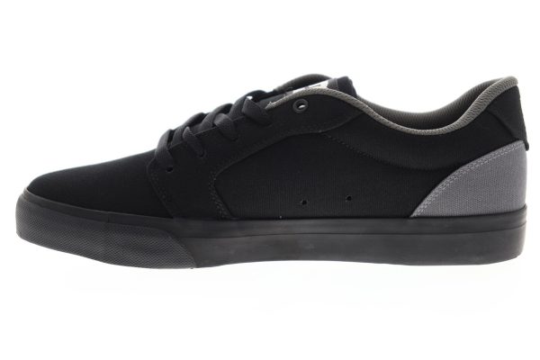 DC Anvil TX 320040 Mens Black Canvas Low Top Lace Up Skate Sneakers Shoes Cheap - Image 5