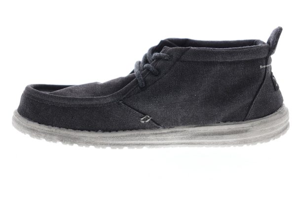 Hey Dude Conrad 111434900 Mens Black Canvas Low Top Lifestyle Sneakers Shoes For Sale - Image 5