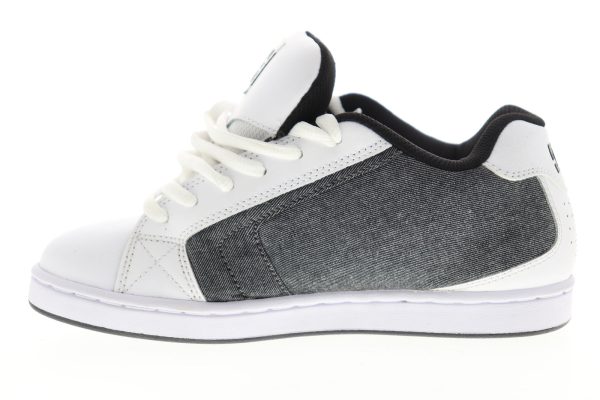 DC Net SE 302297 Mens White Nubuck Leather Low Top Lace Up Skate Sneakers Shoes Cheap - Image 5