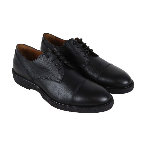 Aquatalia Pierce Calf Mens Black Made In Italy Waterproof Cap Toe Oxfords Shoes Online Sale