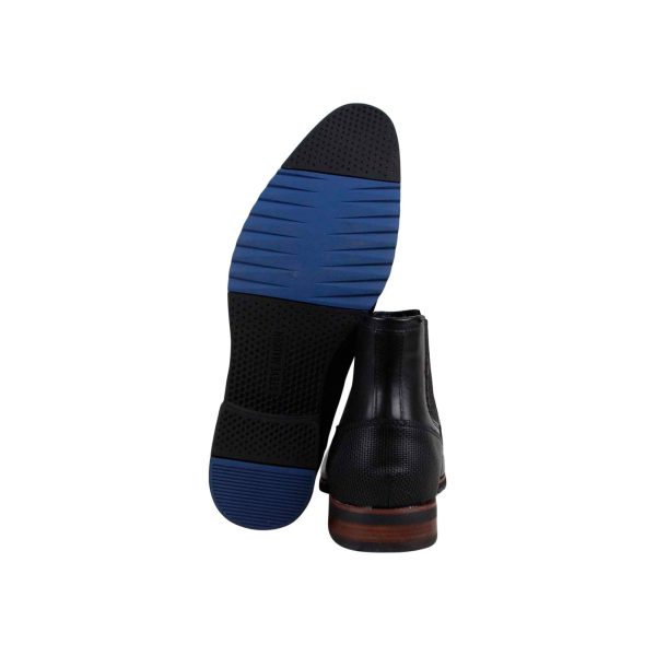 Steve Madden Leston Mens Black Leather Slip On Chelsea Boots on Sale - Image 3