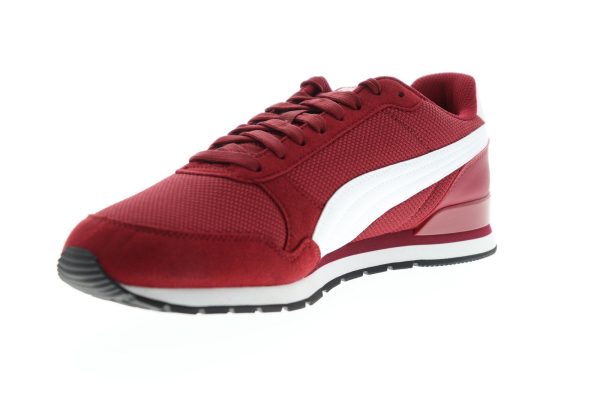 Puma ST Runner V2 Mesh 36681107 Mens Red Suede Low Top Lifestyle Sneakers Shoes Online now - Image 4