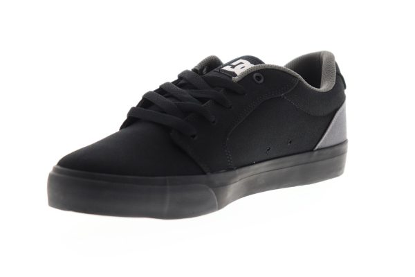 DC Anvil TX 320040 Mens Black Canvas Low Top Lace Up Skate Sneakers Shoes Cheap - Image 4
