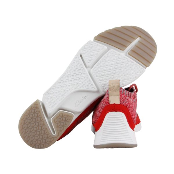Clarks Tri Native 26135667 Mens Red Canvas Lace Up Lifestyle Sneakers Shoes For Sale - Image 3