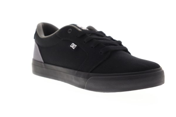DC Anvil TX 320040 Mens Black Canvas Low Top Lace Up Skate Sneakers Shoes Cheap - Image 2