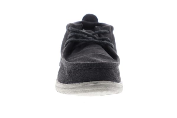 Hey Dude Conrad 111434900 Mens Black Canvas Low Top Lifestyle Sneakers Shoes For Sale - Image 3