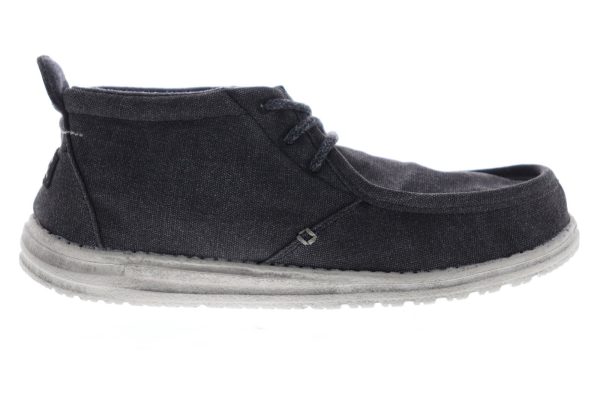 Hey Dude Conrad 111434900 Mens Black Canvas Low Top Lifestyle Sneakers Shoes For Sale