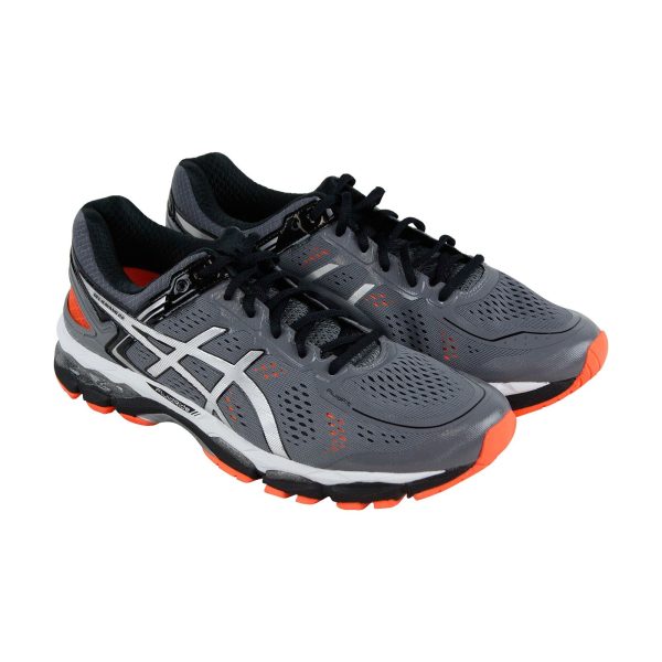 Asics Gel Kayano 22 T547Q-9793 Mens Gray Canvas Lace Up Athletic Running Shoes on Sale