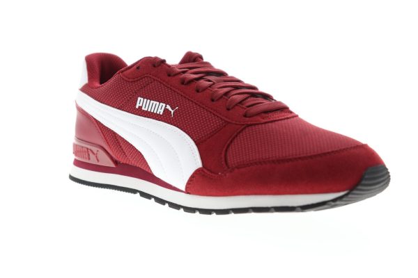Puma ST Runner V2 Mesh 36681107 Mens Red Suede Low Top Lifestyle Sneakers Shoes Online now - Image 2