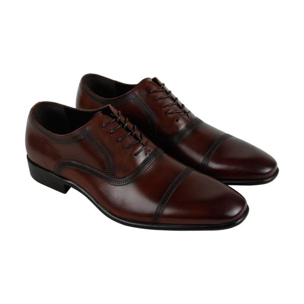 Kenneth Cole Reaction Brendan Lace Up RMH8001LE Mens Red Cap Toe Oxfords Shoes For Sale