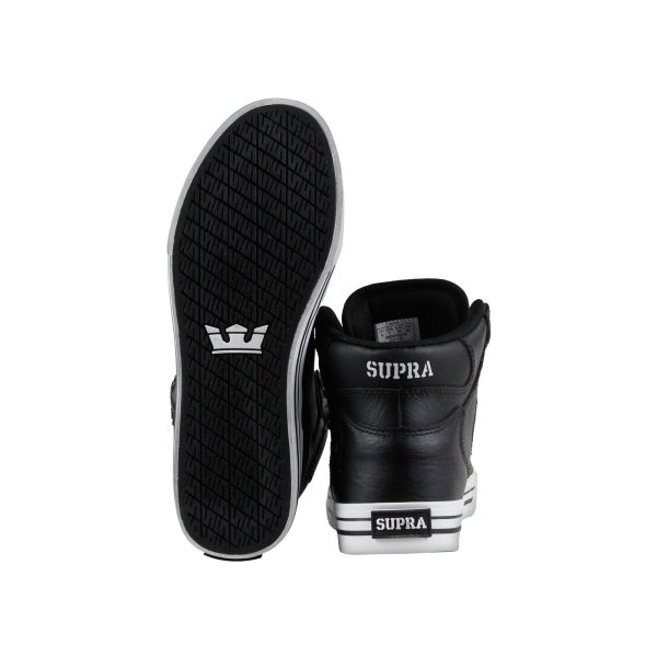 Supra Vaider 08208-002-M Mens Black Leather Surf High Top Skate Sneakers Shoes Online now - Image 3