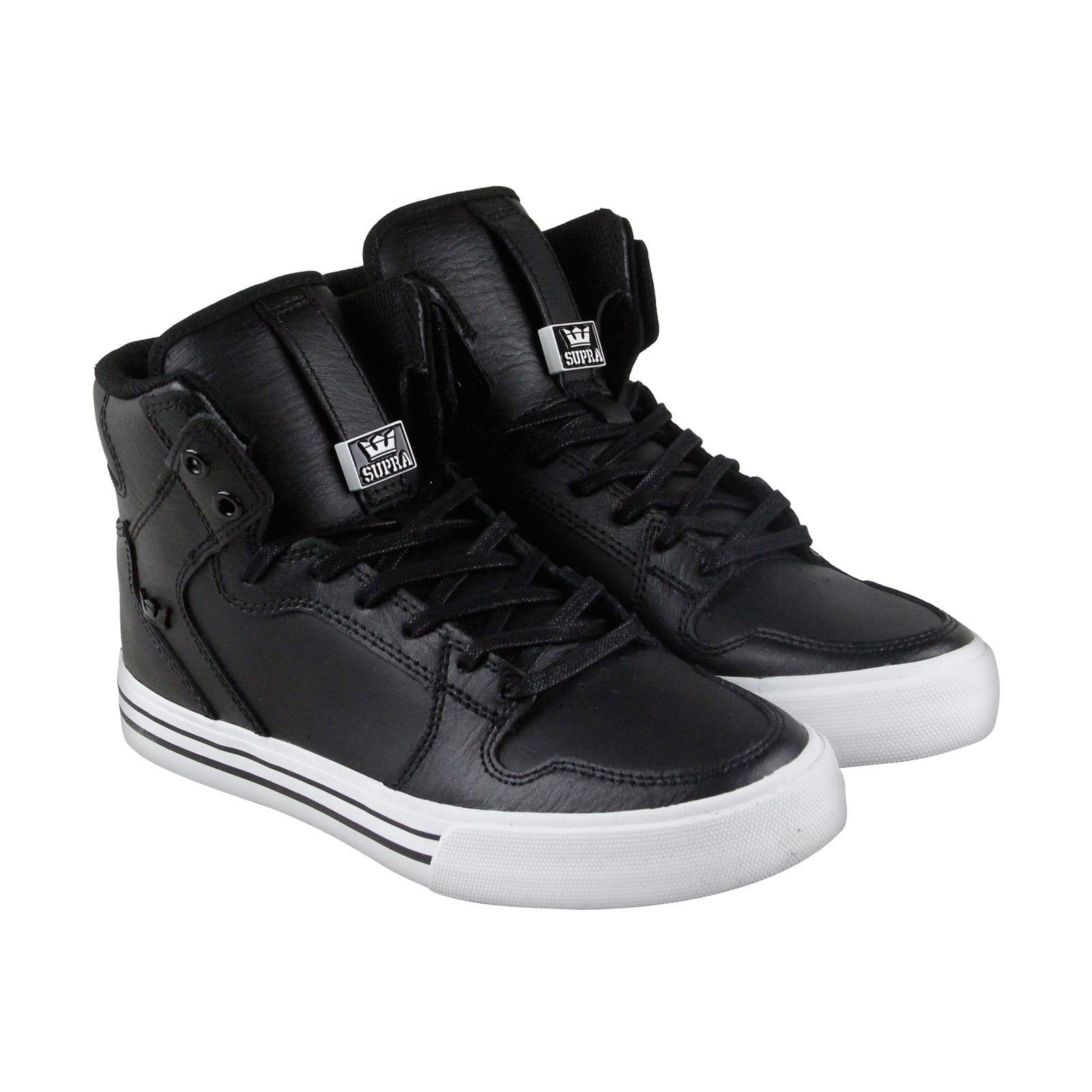 Supra Vaider 08208-002-M Mens Black Leather Surf High Top Skate Sneakers Shoes Online now