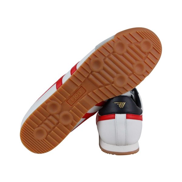 Gola Cougar CMA528 Mens White Leather Lace Up Lifestyle Sneakers Shoes For Cheap - Image 3