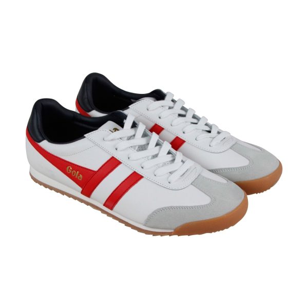Gola Cougar CMA528 Mens White Leather Lace Up Lifestyle Sneakers Shoes For Cheap