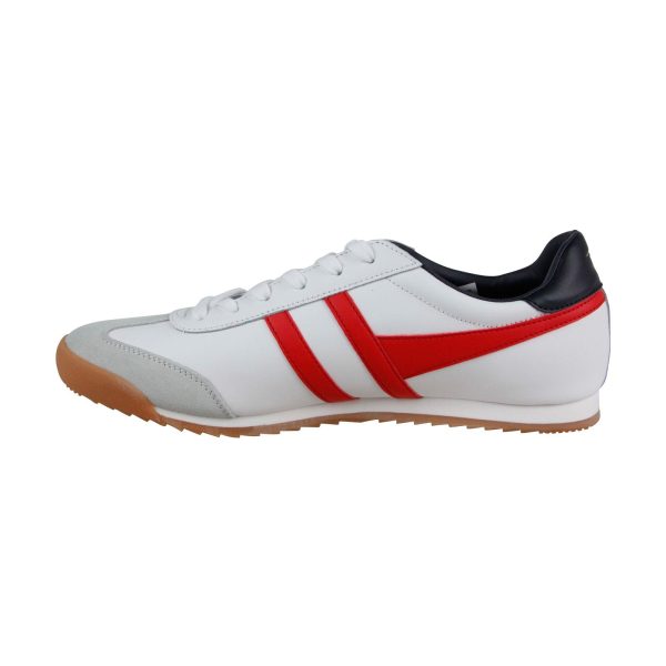 Gola Cougar CMA528 Mens White Leather Lace Up Lifestyle Sneakers Shoes For Cheap - Image 2