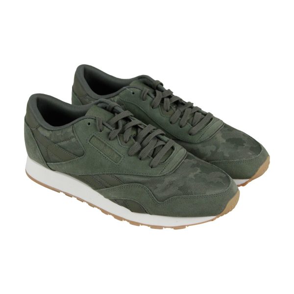 Reebok Cl Nylon SG BS9567 Mens Green Suede Lace Up Lifestyle Sneakers Shoes For Discount