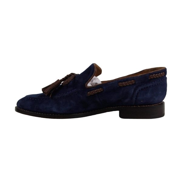 Michael Bastian Michael Bastian Loafer Mens Blue Suede Tasseled Loafers Shoes For Cheap - Image 2