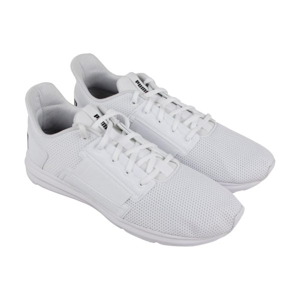 Puma Enzo Street 19046109 Mens White Canvas Lace Up Lifestyle Sneakers Shoes on Sale