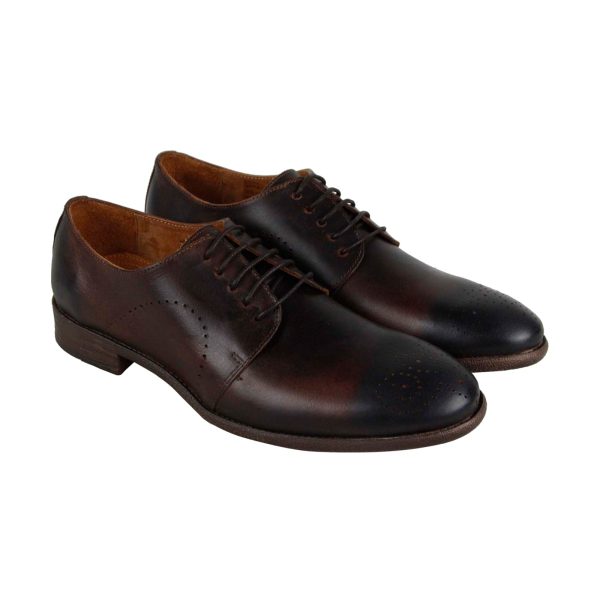 Robert Wayne Utah Derby RWF1192M Mens Brown Leather Plain Toe Oxfords Shoes For Discount