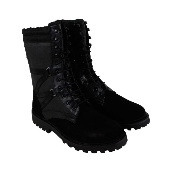 Michael Bastian Combat Ultra Force MB1F00024 Mens Black Casual Dress Boots Fashion