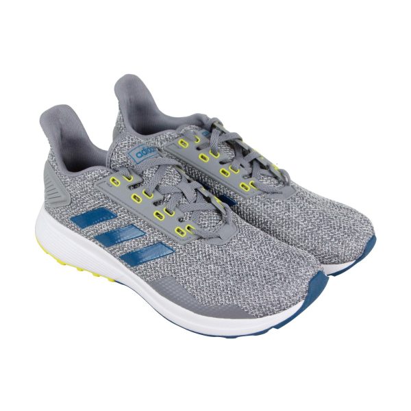 Adidas Duramo 9 BB6920 Mens Gray Canvas Lace Up Athletic Running Shoes Fashion