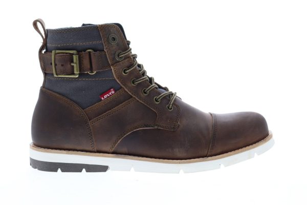 Levis Cobalt LE CT 517971-N43 Mens Brown Leather Lace Up Casual Dress Boots For Cheap
