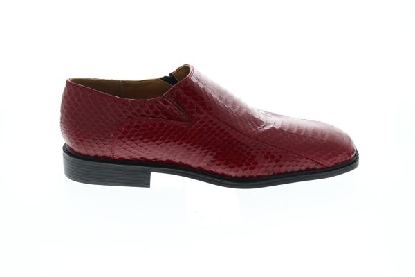 Giorgio Brutini Felix 155210 Mens Red Leather Low Top Casual Loafers Shoes Discount
