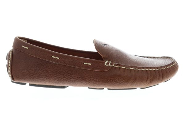 Tommy Bahama Pagota TB7S00047 Mens Brown Wide 2E Leather Moccasin Loafers Shoes Sale