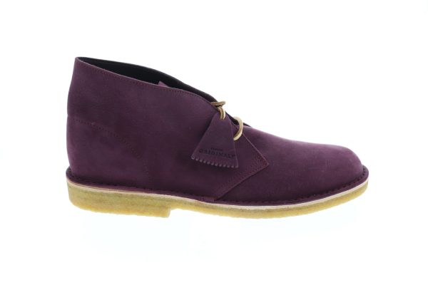 Clarks Desert Boot 26129941 Mens Purple Nubuck Leather Comfort Desert Boots Supply