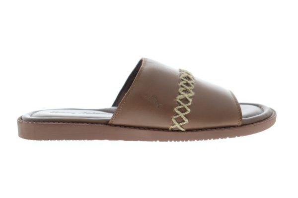 Tommy Bahama Adwin TB9M0115 Mens Brown Leather Slip On Slides Sandals Shoes Hot on Sale