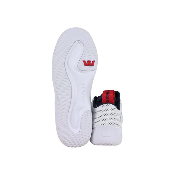 Supra Instagate 06125-101-M Mens White Leather Surf Low Top Skate Sneakers Shoes Online Sale - Image 3