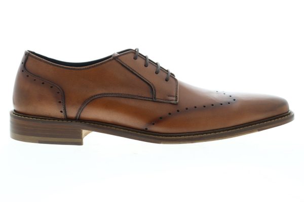 Bruno Magli Jason BM600733 Mens Brown Leather Low Top Plain Toe Oxfords Shoes For Sale