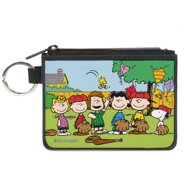 Canvas Zipper Wallet - MINI X-SMALL - Peanuts Gang Backyard Baseball Group Pose For Cheap