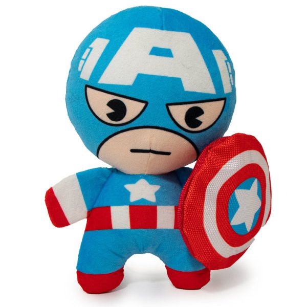 Dog Toy Squeaky Plush - Kawaii Captain America Standing Pose For Sale