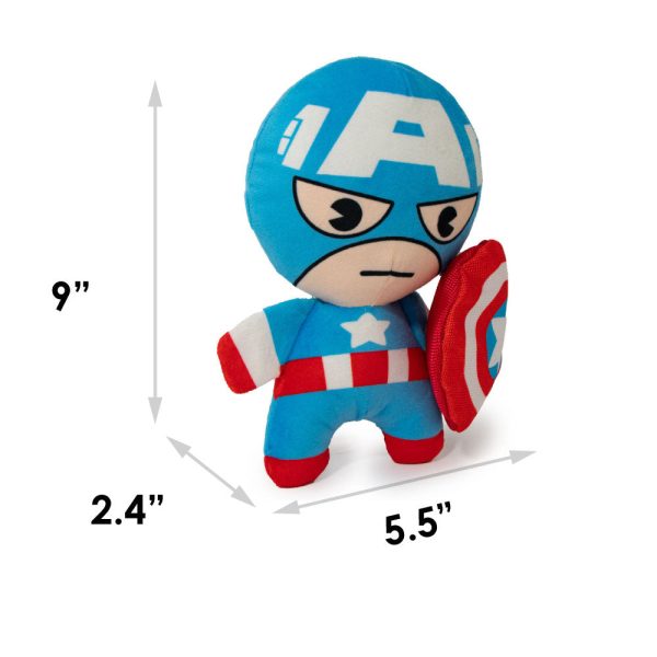 Dog Toy Squeaky Plush - Kawaii Captain America Standing Pose For Sale - Image 5