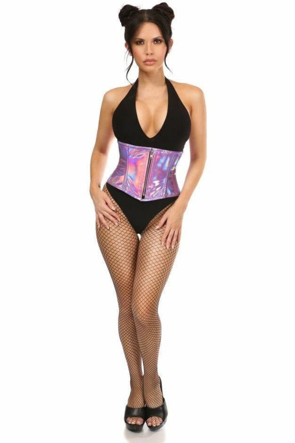 Top Drawer Lavender Holo Steel Boned Mini Cincher Online - Image 3