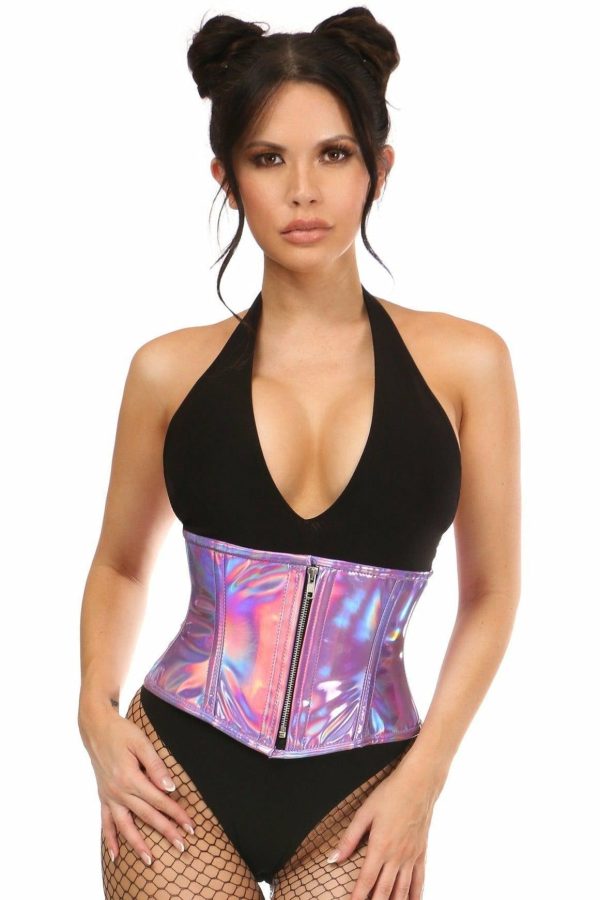 Top Drawer Lavender Holo Steel Boned Mini Cincher Online